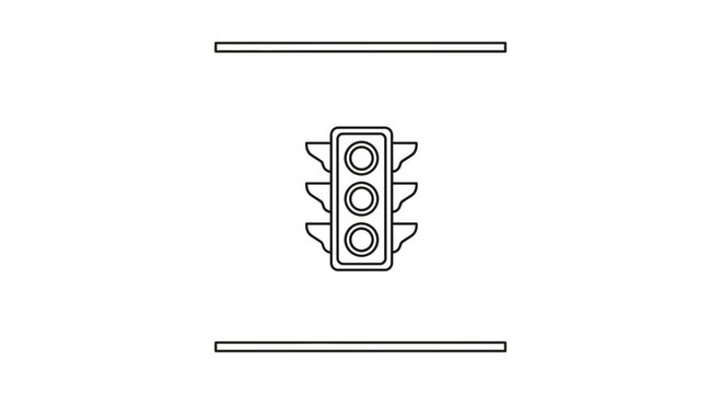 Traffic Light Icon, Stoplight Symbol, Road Signal, Traffic Control, Vector Illustration