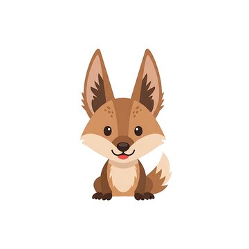 Cute fox with large ears and bushy tail.