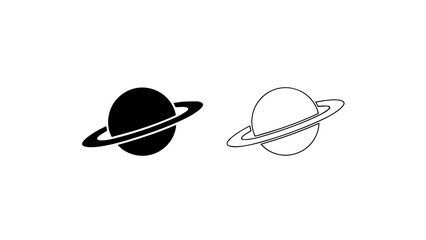 Minimalist Saturn Planet Icons Set © Galih