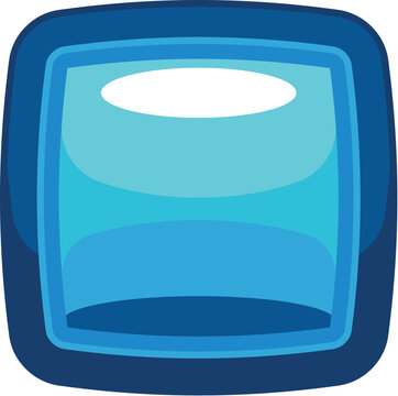 Blue Cartoon Glossy Button