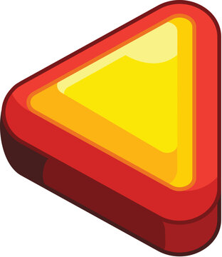 Orange and Yellow Cartoon Glossy Button