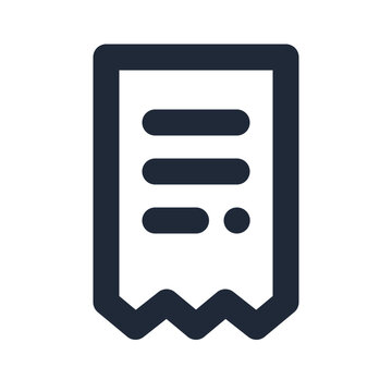 Receipt total line icon, finance outline symbol