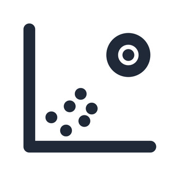 Outlier detection line icon, artificial intelligence outline symbol