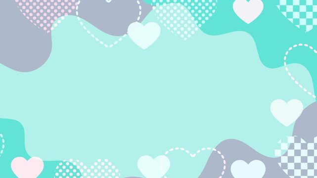 Pastel Heart Pattern Decorative Frame 4K