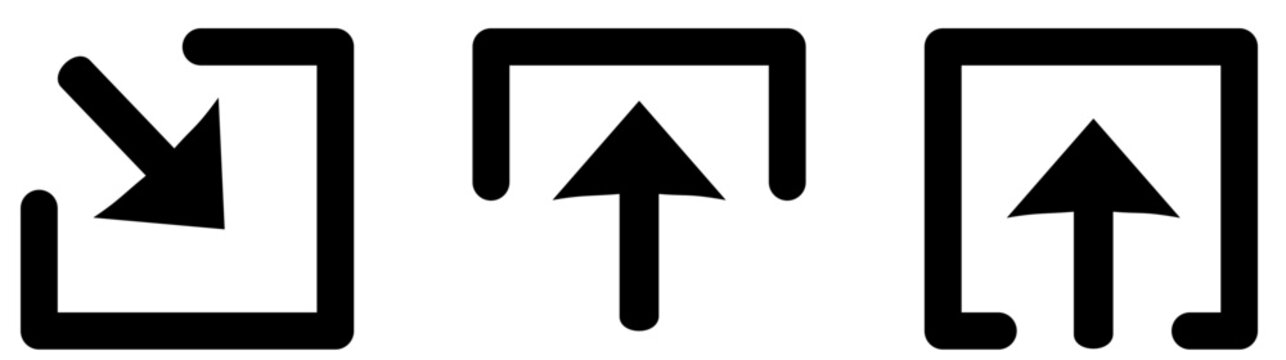 Export share icon set external link arrow open in new window symbols in line outline and solid styles.