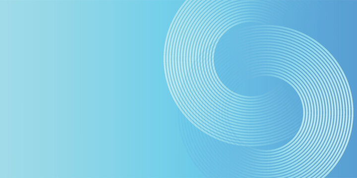 Low light soft sky blue gradient background with geomatric circle lines design background vector illustration.