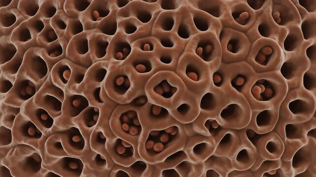 Microscopic View of Porous Structure Material.