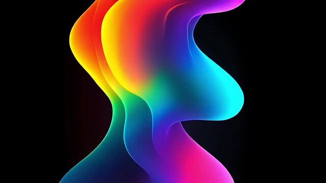 Abstract colorful liquid waves with vibrant gradients on a black background.