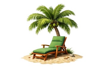 Obraz premium Tropical relaxation under palm tree.