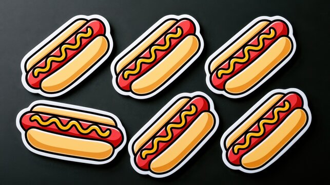 Playful hot dog pattern on white