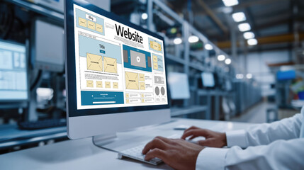 Fototapeta premium Website design software provide brisk template for online retail business and e-commerce