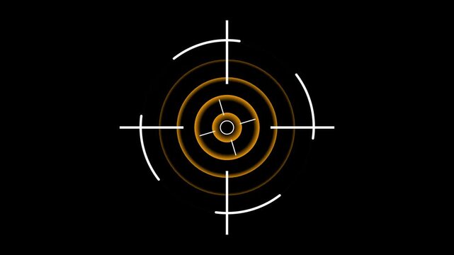 Glowing neon target icon animation. Military training , Military target icon animation .Crosshair, gun aim, sniper target, bullseye, hunting, target audience. 4k animation video.