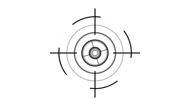 Glowing neon target icon animation. Military training , Military target icon animation .Crosshair, gun aim, sniper target, bullseye, hunting, target audience. 4k animation video.