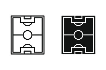 Soccer field vector illustration, flat and silhouette styles © ASHRAFUR 