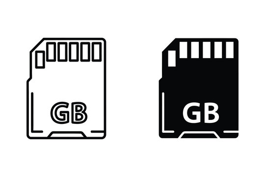 Usb flash drive storage capacity vector line illustration with gigabyte symbol