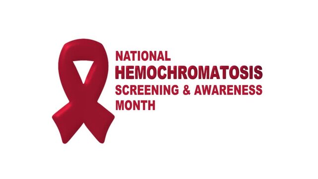 Hemochromatosis medical awareness text animation suitable for health information campaigns and medical screening materials.