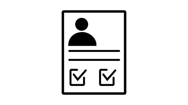 Parson verify icon animation .User profile with check mark. Profile verify account icon .Id card verified icon and user profile with a checkmark icon 4k animation video.