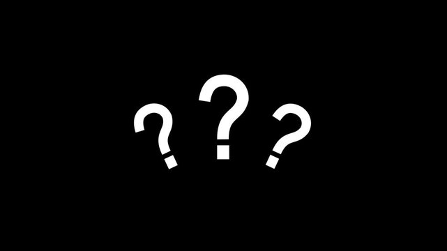 Question mark icon animation. pop up question mark flat and alpha looping question mark . 4k animation video.