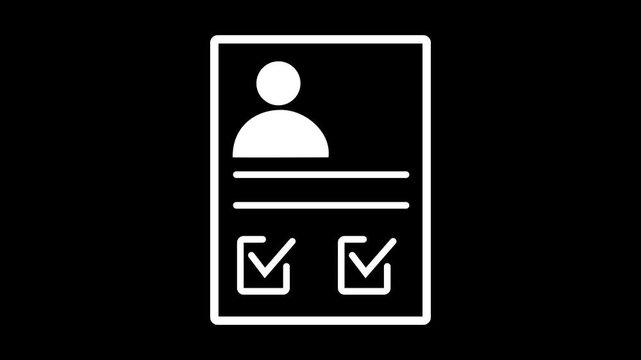 Parson verify icon animation .User profile with check mark. Profile verify account icon .Id card verified icon and user profile with a checkmark icon 4k animation video.
