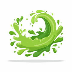 Obraz premium Green liquid splash wave