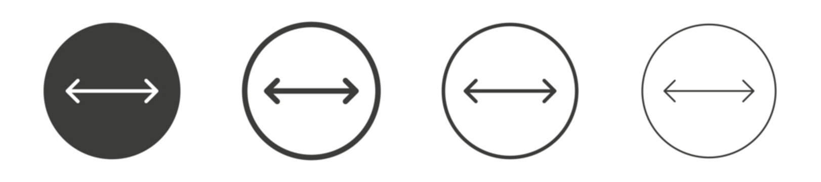Radius icon collection on white background