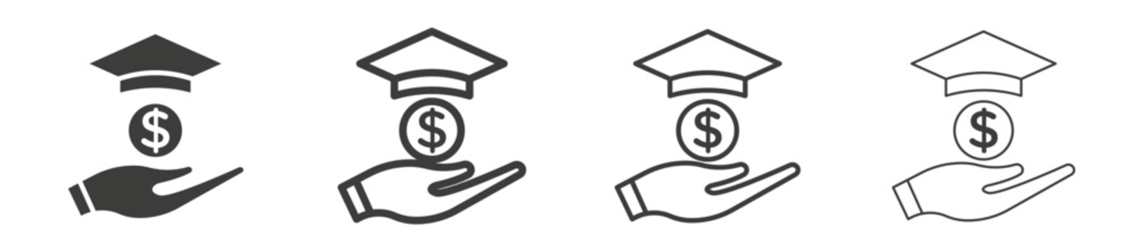 School fees icon collection on white background