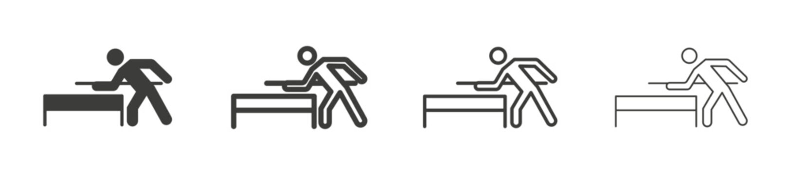 Snooker icon collection on white background