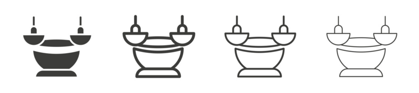 Turkish bath icon collection on white background