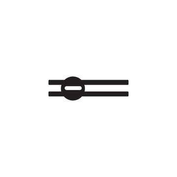 PrintAbstract slider logo icon with geometric circle toggle on parallel horizontal lines isolated on white background