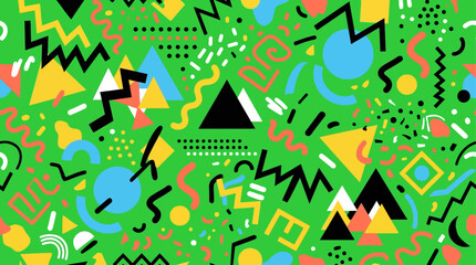 Obraz premium Vibrant memphis geometric pattern design.