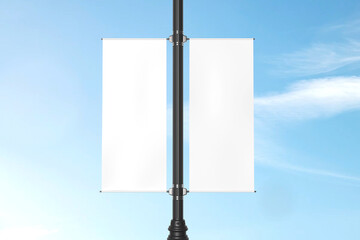 Blank street pole bannar for mockup © Reza Andika