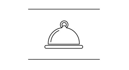 Fototapeta premium Restaurant Food Cloche Icon, Catering Service Symbol, Fine Dining Presentation