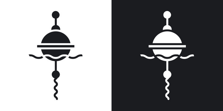 Buoy icons vectors in solid black and white style