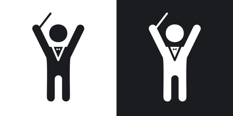 Conductor icons vectors in solid black and white style © molla