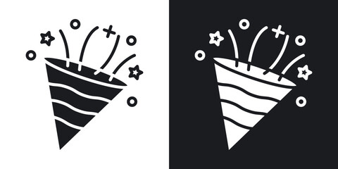 Congratulations icons vectors in solid black and white style © molla