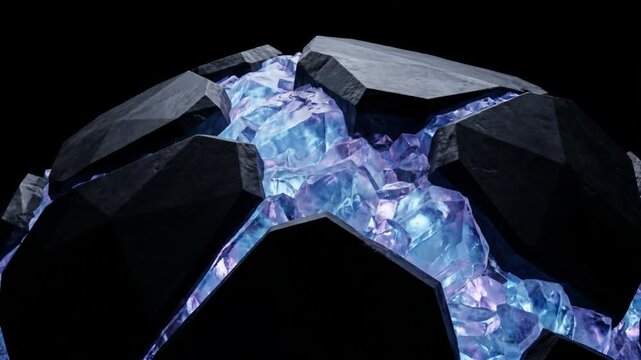 熱対流によるプレートテクトニクスと地殻変動から結晶が生成される抽象的シミュレーション