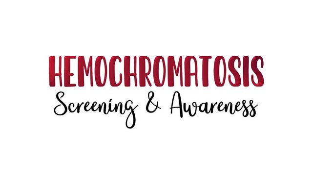 Hemochromatosis screening awareness month text animation. Suitable for medical websites, social media posts, and educational materials.