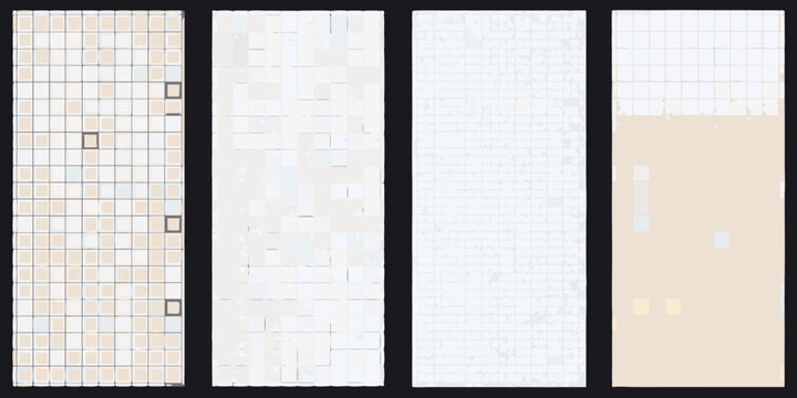 Graph paper backgrounds with variations in grid density and color flat vector