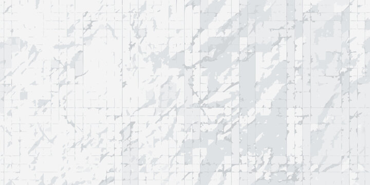 Crumpled graph paper texture light gray and white vector background