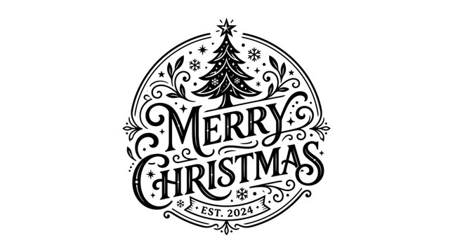 Merry Christmas Holiday Greeting Card Design.