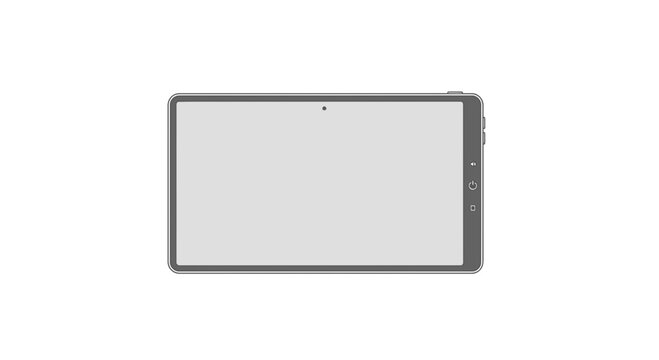 Modern Digital Tablet Device with Blank Screen, Flat Lay Perspective