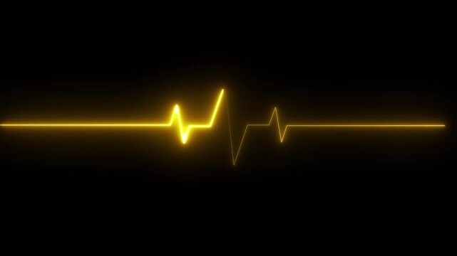 Neon heart beat line animation concept. Heartbeat and pulse rate signal. ECG heartbeat flatline Vibrant Red Electrocardiogram. 4k stock video. 

