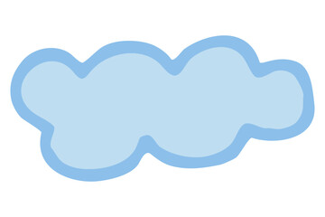 Fototapeta premium Vector illustration of hand drawn blue cloud.