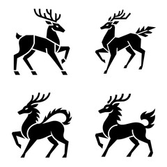 Majestic Qilin silhouette featuring a legendary Chinese guardian beast with elegant flowing mane and horns. Clean vector design symbolizing prosperity, protection, and fortune. © puntip_a