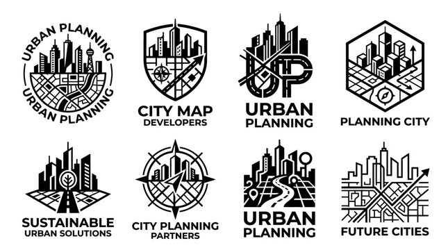 Urban planning city development logos.