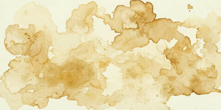 An abstract watercolor painting captures the essence of spilled coffee with organic, free-flowing stains in warm earthy tones, creating a dynamic and visually intriguing texture.