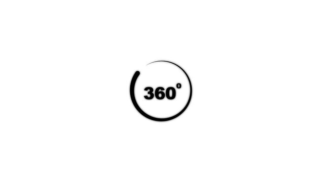 360 Degree View Icon Animation with Optional Luma Matte on Black Background.