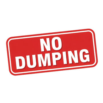 Bold red stamp declaring no dumping policy