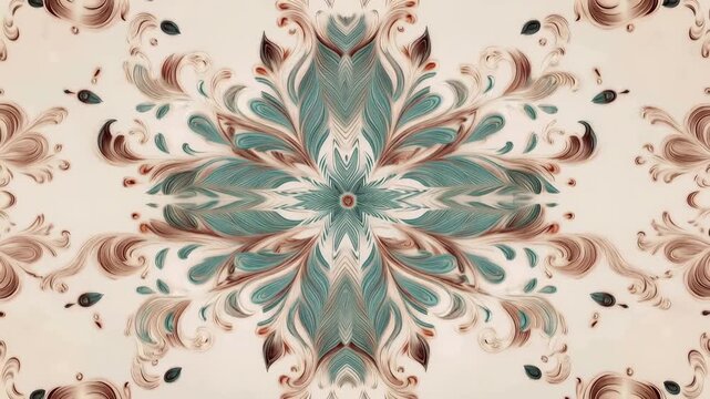 Ornamental symmetrical pattern showcasing elegant artistic quilling style