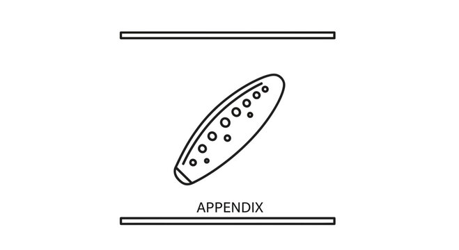 Abstract Oval Shape with Circles and Text 'APPENDIX' Between Lines